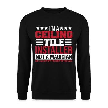 Ceilings Work Job Flooring Install Tools - Unisex Sweatshirt - black - Front - Alina (178cm) & Michal (187cm)