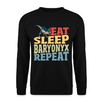 Dinosaur Baryonyx Dinosaur Lover Theropod Dino - Unisex Sweatshirt - black - Front - Alina (178cm) & Michal (187cm)