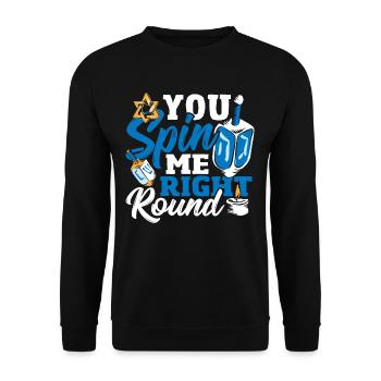 Hanoukka Jude Jude Menorah Shabbat - Sweat-shirt Unisexe - noir - Devant - Alina (178cm) & Michal (187cm)