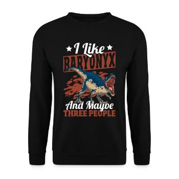 Paläontologie Dinosaurier Dino Raubtier Baryonyx - Unisex Pullover - Schwarz - Vorne - Alina (178cm) & Michal (187cm)