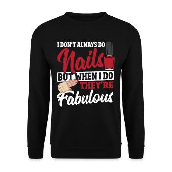 Nageldesignerin Acryl Nails Nagelstudio - Unisex Pullover - Schwarz - Vorne - Alina (178cm) & Michal (187cm)