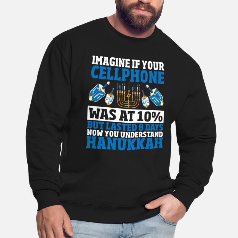 Vacances d’hiver Hanoukka Menorah juive de Hanoukka Sweat-shirt Unisexe