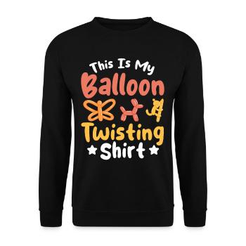 Balloon Twister Balloon Animal Maker Balloon - Unisex Sweatshirt - black - Front - Alina (178cm) & Michal (187cm)