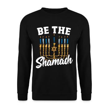 Festival Of Lights Eight Nights And Days Menorah - Unisex Sweatshirt - black - Front - Alina (178cm) & Michal (187cm)
