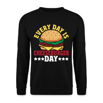 Hamburger Cheese Cheeseburger Snacks Cheeseburger - Unisex Sweatshirt - black - Front - Alina (178cm) & Michal (187cm)
