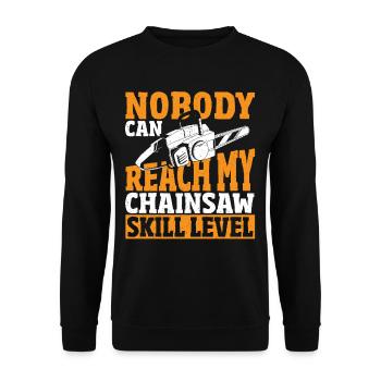 Woodworking Powered Saw Chain Saw - Unisex Sweatshirt - black - Front - Alina (178cm) & Michal (187cm)