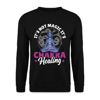 Qi Yoga Lover Gemstone Chakra Guérison - Sweat-shirt Unisexe - noir - Devant - Alina (178cm) & Michal (187cm)