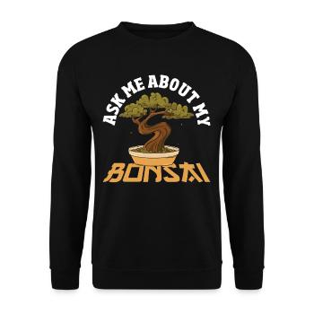 Nature Lover Miniature Plants Japanese Gardening - Unisex Sweatshirt - black - Front - Alina (178cm) & Michal (187cm)