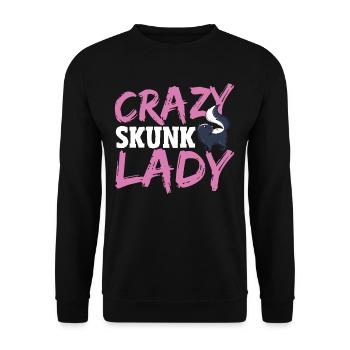 Crazy Skunk Lady Skunk Chuchoteur - Sweat-shirt Unisexe - noir - Devant - Alina (178cm) & Michal (187cm)