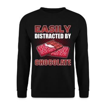 Süßigkeiten Liebhaber Junk Food Schokoladenriegel - Unisex Pullover - Schwarz - Vorne - Alina (178cm) & Michal (187cm)