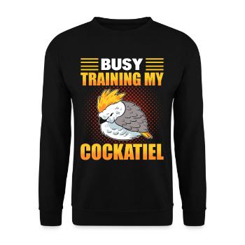 Perroquet Weiro Bird Lover Amoureux des cacatoès - Sweat-shirt Unisexe - noir - Devant - Alina (178cm) & Michal (187cm)