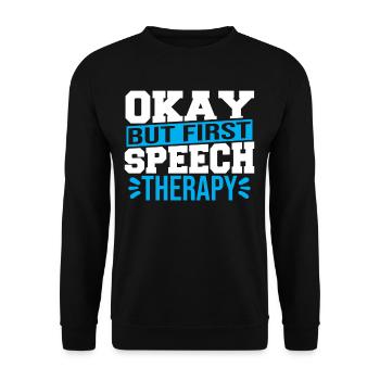 Speech Language Pathology Speech And Language - Unisex Sweatshirt - black - Front - Alina (178cm) & Michal (187cm)