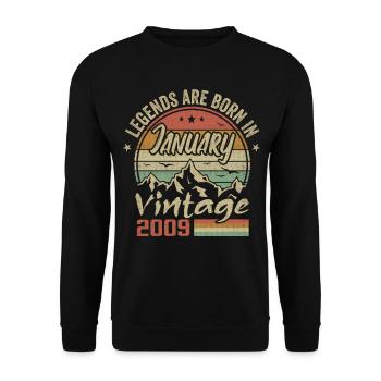 The Legends were born in January 2009 - 2009 - Unisex Sweatshirt - black - Front - Alina (178cm) & Michal (187cm)