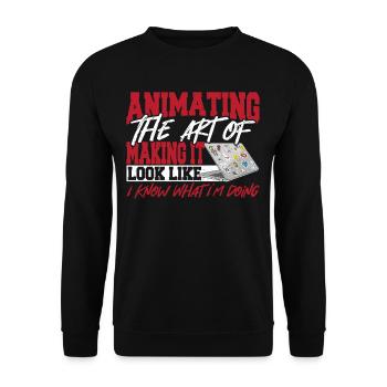 3D-Künstler Cartoonist Visueller Künstler - Unisex Pullover - Schwarz - Vorne - Alina (178cm) & Michal (187cm)