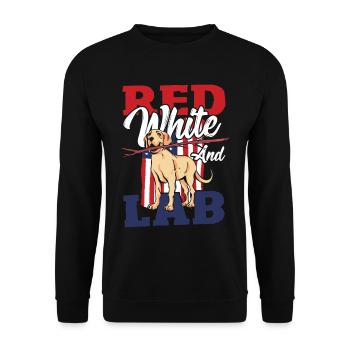 4th Of July Red Stripes American Flag Labrador - Unisex Sweatshirt - black - Front - Alina (178cm) & Michal (187cm)