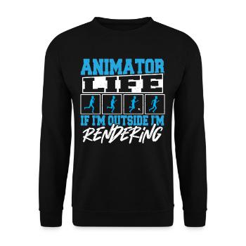 Visual Artist Cartoon Animator 3D Animation Fan - Unisex Sweatshirt - black - Front - Alina (178cm) & Michal (187cm)