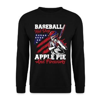 Baseball American Flag Patriotic Catcher 4th of - Unisex Sweatshirt - black - Front - Alina (178cm) & Michal (187cm)