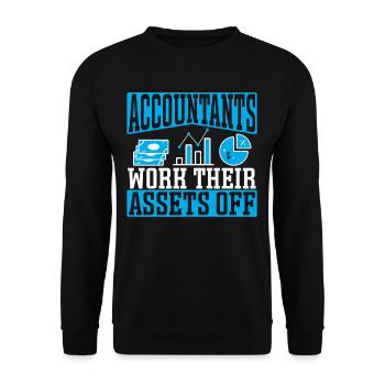 Accountants Work Their Assets off - Unisex Sweatshirt - black - Front - Alina (178cm) & Michal (187cm)