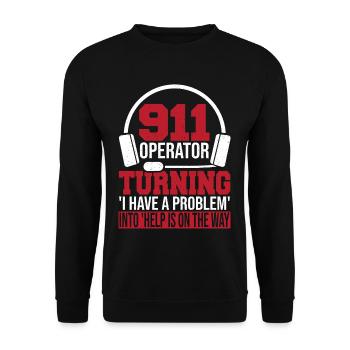 Répartiteur de la sécurité publique du service d'incendie en premier - Sweat-shirt Unisexe - noir - Devant - Alina (178cm) & Michal (187cm)