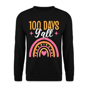 Rainbow 100 Days Yall 100th Day of School Teacher - Unisex Sweatshirt - black - Front - Alina (178cm) & Michal (187cm)