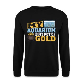 Aquarienbesitzer Aquarium Fischhalter - Unisex Pullover - Schwarz - Vorne - Alina (178cm) & Michal (187cm)