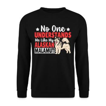 Alaskan Malamute Mama Schlittenhund Alaskan - Unisex Pullover - Schwarz - Vorne - Alina (178cm) & Michal (187cm)