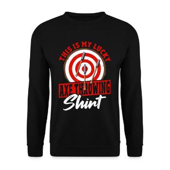 Axt Axt-Werfer Axt-Werfer-Liebhaber - Unisex Pullover - Schwarz - Vorne - Alina (178cm) & Michal (187cm)