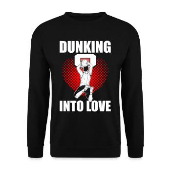 Paare Basketballspieler Romantisch Dunking in - Unisex Pullover - Schwarz - Vorne - Alina (178cm) & Michal (187cm)