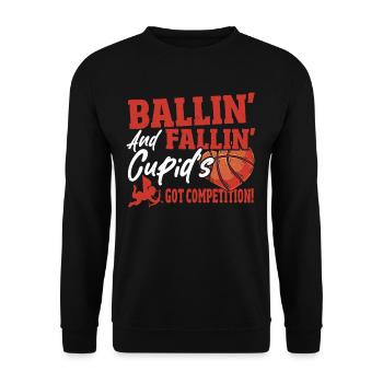 Herzkorbball Paare Basketball Must Haves für - Unisex Pullover - Schwarz - Vorne - Alina (178cm) & Michal (187cm)
