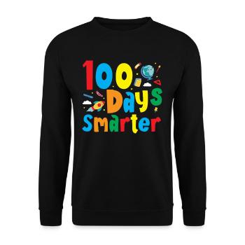 100th Day of School 100 Days Smarter Books Space - Unisex Sweatshirt - black - Front - Alina (178cm) & Michal (187cm)