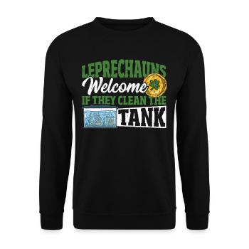 Aquarist Fischsammler Fischhaltung St. Patricks - Unisex Pullover - Schwarz - Vorne - Alina (178cm) & Michal (187cm)