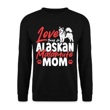 Hundehalter Alaskan Malamute Rasse Alaskan - Unisex Pullover - Schwarz - Vorne - Alina (178cm) & Michal (187cm)