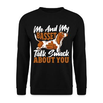 Hundeliebhaber Tierliebhaber Basset Hound Hund - Unisex Pullover - Schwarz - Vorne - Alina (178cm) & Michal (187cm)