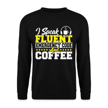 Fire Dispatch Dispatch Thin Yellow Line Fire - Unisex Sweatshirt - black - Front - Alina (178cm) & Michal (187cm)