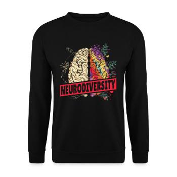Neurodiversity Brain Autism Awareness Asd ADHD - Unisex Sweatshirt - black - Front - Alina (178cm) & Michal (187cm)