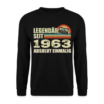 Légendaire depuis 1963 - absolument unique - Sweat-shirt Unisexe - noir - Devant - Alina (178cm) & Michal (187cm)