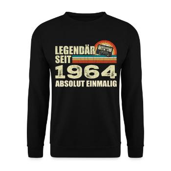 Légendaire depuis 1964 - absolument unique - Sweat-shirt Unisexe - noir - Devant - Alina (178cm) & Michal (187cm)