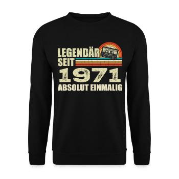 Légendaire depuis 1971 - absolument unique - Sweat-shirt Unisexe - noir - Devant - Alina (178cm) & Michal (187cm)