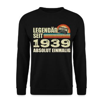 Légendaire depuis 1939 - absolument unique - Sweat-shirt Unisexe - noir - Devant - Alina (178cm) & Michal (187cm)