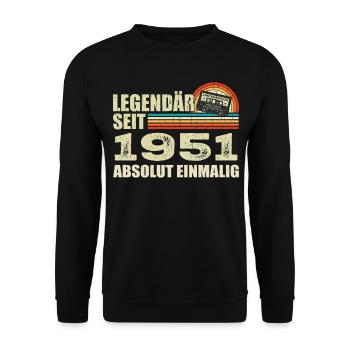 Légendaire depuis 1951 - absolument unique - Sweat-shirt Unisexe - noir - Devant - Alina (178cm) & Michal (187cm)
