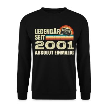 Legendär Seit 2001 - Absolut Einmalig - Unisex Pullover - Schwarz - Vorne - Alina (178cm) & Michal (187cm)