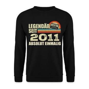 Légendaire depuis 2011 - absolument unique - Sweat-shirt Unisexe - noir - Devant - Alina (178cm) & Michal (187cm)
