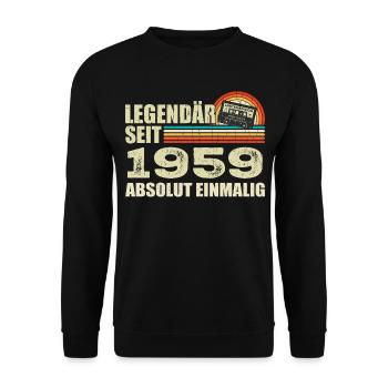 Légendaire depuis 1959 - absolument unique - Sweat-shirt Unisexe - noir - Devant - Alina (178cm) & Michal (187cm)