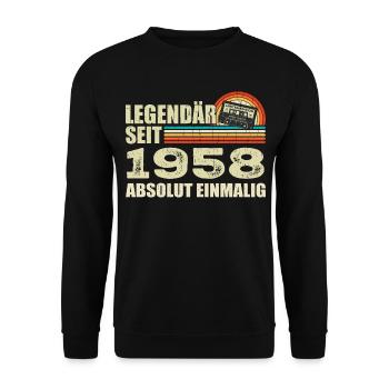 Légendaire depuis 1958 - absolument unique - Sweat-shirt Unisexe - noir - Devant - Alina (178cm) & Michal (187cm)