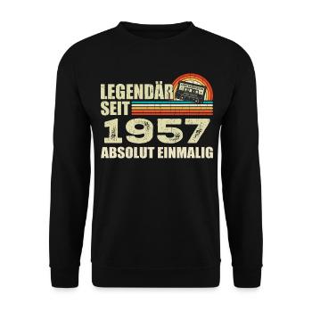 Legendary since 1957 - absolutely unique - Unisex Sweatshirt - black - Front - Alina (178cm) & Michal (187cm)