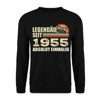 Légendaire depuis 1955 - absolument unique - Sweat-shirt Unisexe - noir - Devant - Alina (178cm) & Michal (187cm)