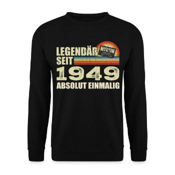 Legendary since 1949 - absolutely unique - Unisex Sweatshirt - black - Front - Alina (178cm) & Michal (187cm)