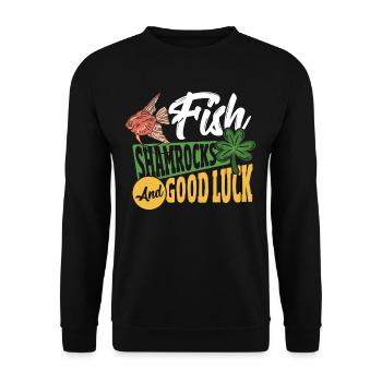 Fish Keeping Fishkeeping St Patricks Day Fish - Unisex Sweatshirt - black - Front - Alina (178cm) & Michal (187cm)