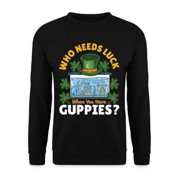 Aquarist Fish Lover St Patricks Day Fish Tank - Unisex Sweatshirt - black - Front - Alina (178cm) & Michal (187cm)