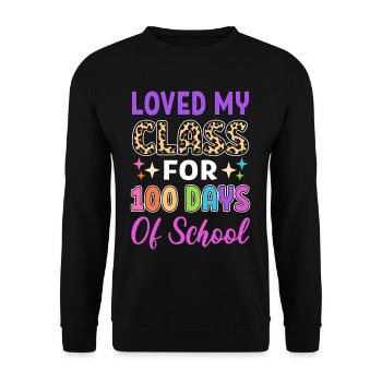 J’ai adoré ma classe pendant 100 jours d’école - Sweat-shirt Unisexe - noir - Devant - Alina (178cm) & Michal (187cm)